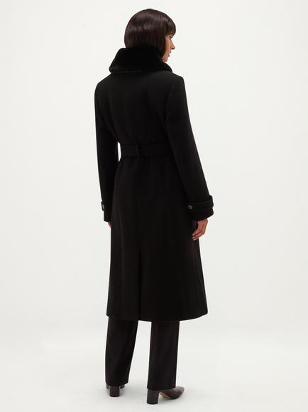 Hobbs Martina Wool Rich Overcoat, Black - view 2, Black