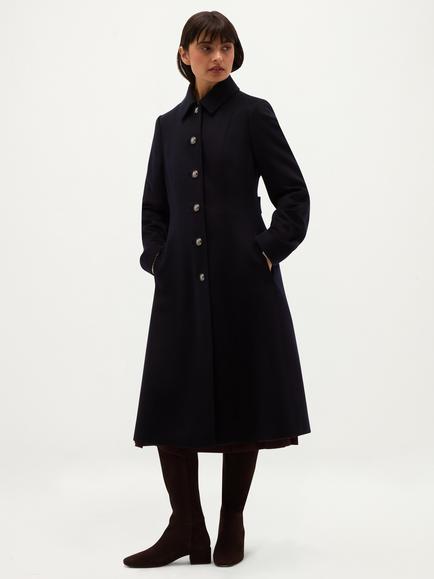 Hobbs Petite Iona Wool Coat, Navy, Navy