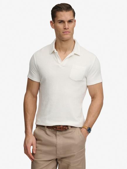 Superdry Towelling Polo Shirt, Vintage Off White