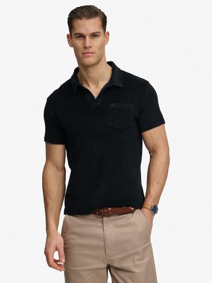 Superdry Towelling Polo Shirt, Eclipse Navy