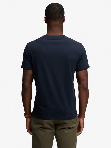 Superdry Essential Company Logo Embroidered Cotton Slim Fit T-Shirt - view 2, Eclipse Navy/Navy