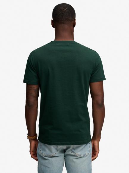 Superdry Essential Company Logo Embroidered Cotton Slim Fit T-Shirt - view 2, Forest Green/Deep Green