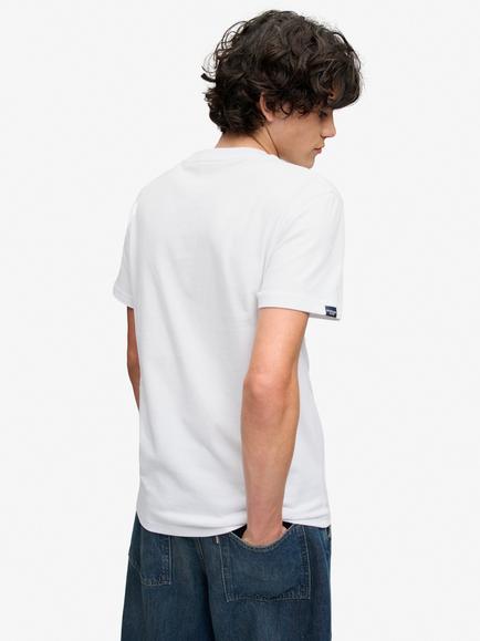 Superdry SD&Co Logo Embroidered Crew Neck Cotton T‑Shirt - view 2, Optic/Cold Grey
