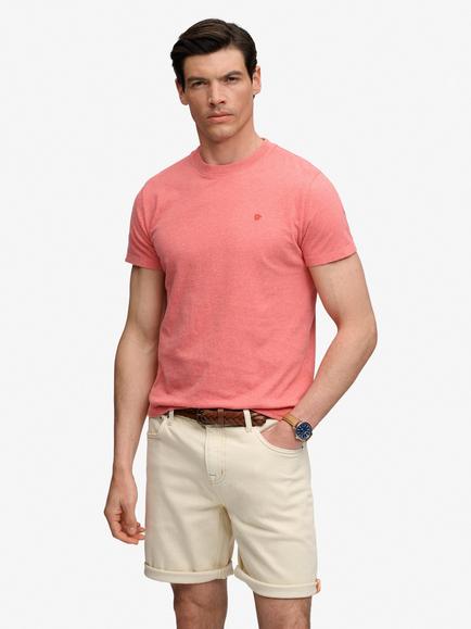 Superdry SD&Co Logo Embroidered Crew Neck Cotton T‑Shirt, Punch Pink/Dark Pink, Punch Pink/Dark Pink
