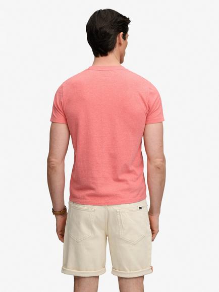 Superdry SD&Co Logo Embroidered Crew Neck Cotton T‑Shirt, Punch Pink/Dark Pink - view 2, Punch Pink/Dark Pink