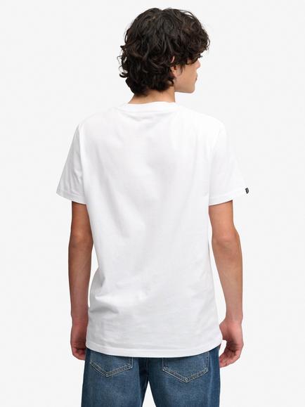 Superdry Cotton Regular Fit Essential Stacked Logo Embroidered T-Shirt - view 2, Optic/Navy