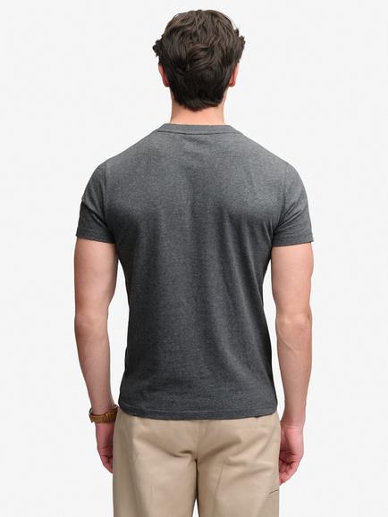 Superdry Cotton Regular Fit Essential Stacked Logo Embroidered T-Shirt - view 2, Grey Marl/Stone Grey