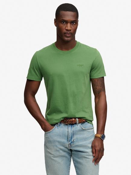 Superdry Cotton Regular Fit Essential Stacked Logo Embroidered T-Shirt, Artichoke Green/Fern Green