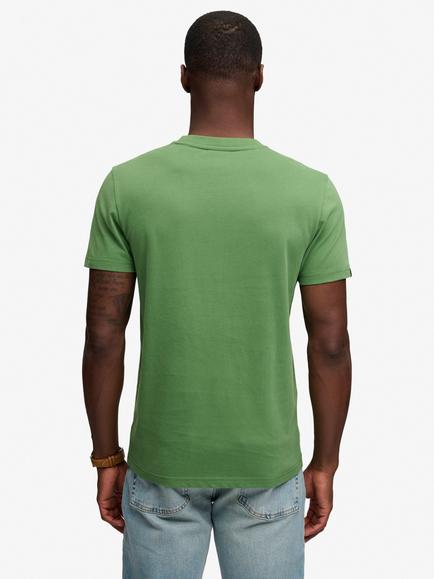 Superdry Cotton Regular Fit Essential Stacked Logo Embroidered T-Shirt - view 2, Artichoke Green/Fern Green