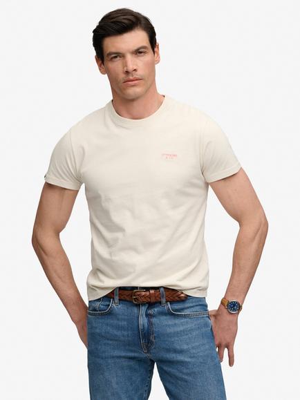 Superdry Cotton Regular Fit Essential Stacked Logo Embroidered T-Shirt, Birch/Neon Pink