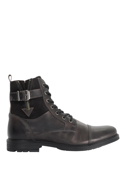Dune London Call Casual Buckle Detail Ankle Boots, Dark Grey
