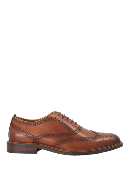 Dune London Senser Wide Fit Leather Brogues, Tan