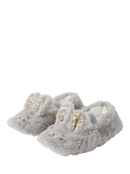 Angels by Accessorize Kids' Bunny Ballerina Slippers, Grey - view 2, Grey