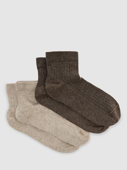 Reiss Becci Trainer Socks, Pack of 2, Taupe Brown, Taupe Brown