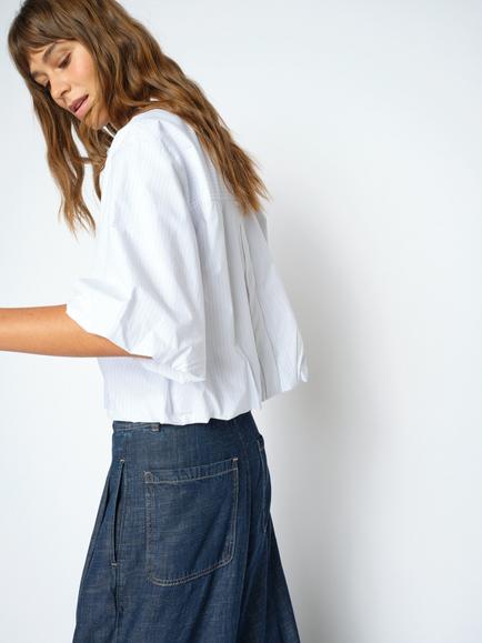 MOS MOSH Mmmaxime Nyla 127 Striped Cropped Top, Bright White - view 2, Bright White