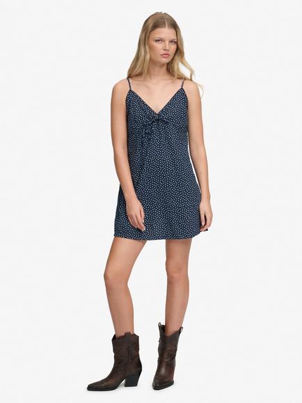 Superdry Floral Textured Woven Cami Dress, Navy/Multi, Navy/Multi