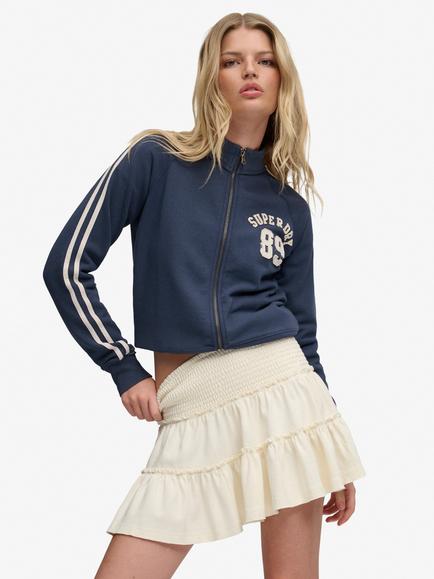 Superdry Tiered Jersey Mini Skirt, Desert Bone