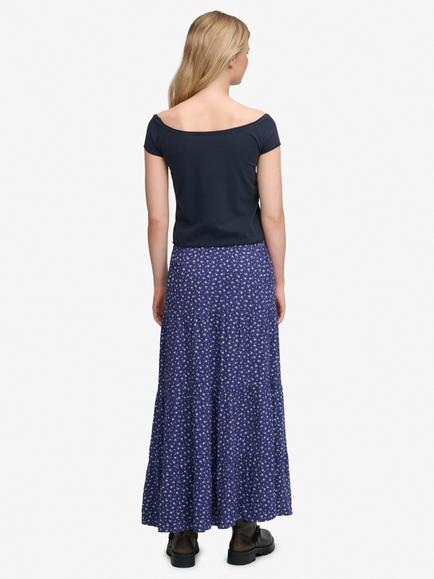 Superdry Woven Tiered Maxi Skirt, Navy - view 2, Navy