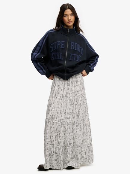 Superdry Floral Tiered Maxi Skirt, Off White/Multi, Off White/Multi