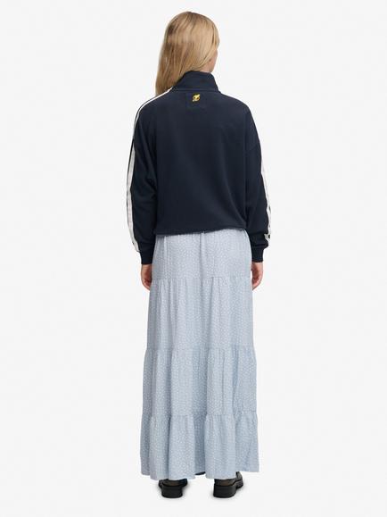 Superdry Spot Print Tiered Maxi Skirt, Blue Fog - view 2, Blue Fog