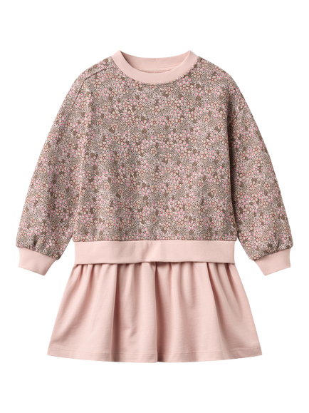 WHEAT Kids' Maggie Printed Dress, Rose/Brown, Rose/Brown