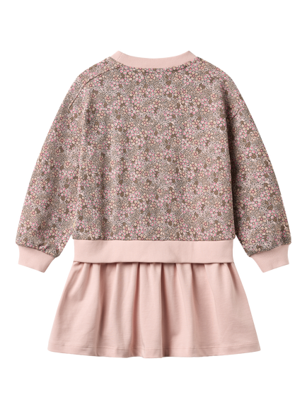 WHEAT Kids' Maggie Printed Dress, Rose/Brown - view 2, Rose/Brown
