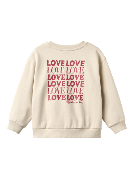 WHEAT Kids' Emerson Love Print Sweatshirt, Off White - view 2, Offwhite