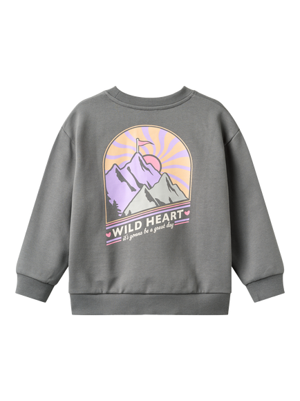 WHEAT Kids' Ellis Crew Neck Sweatshirt, Flint - view 2, Flint