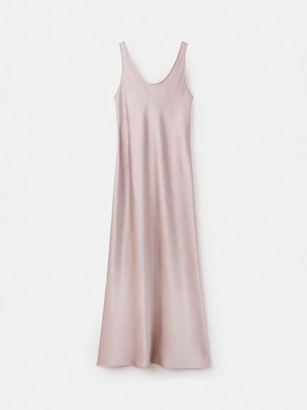 Mango Slip Scoop Neck Midi Dress, Pastel Pink, Pastel Pink