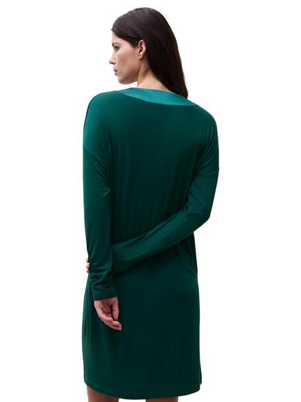 Femilet Lizzy Long Sleeve Nightdress containing TENCEL™ Modal, Eden Green - view 2, Eden Green