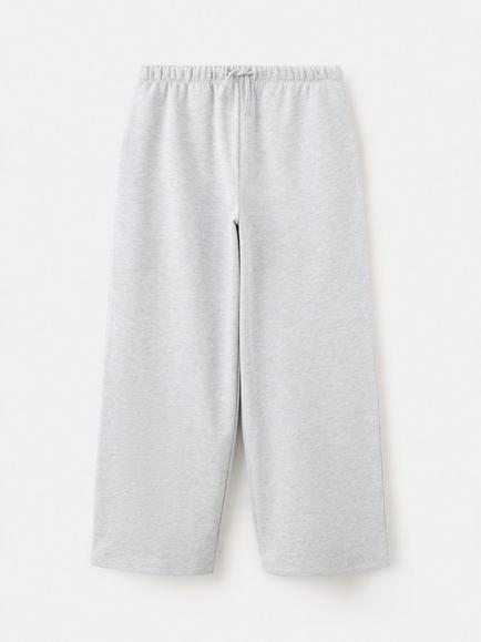 Mango Kids' Wide Leg Joggers, Light Grey Melange, Light Grey Melange