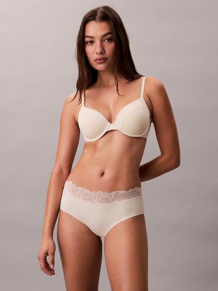 Calvin Klein Perfectly Fit Lace Lightly Lined Full Coverage Bra, Bone White