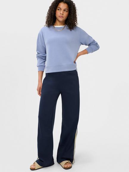 Sweaty Betty Modal Blend Round Neck Jumper, Faded Blue - view 2, Faded Blue
