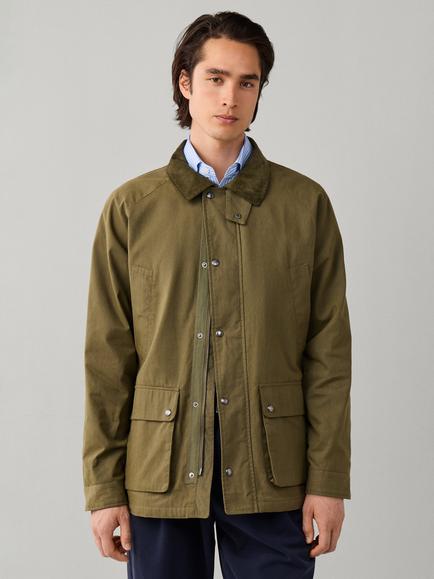 Hackett London Cotton Blend Field Jacket, Olive Green, Olive Green