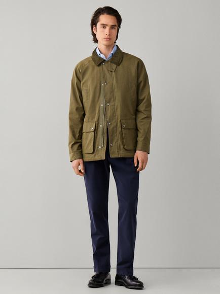 Hackett London Cotton Blend Field Jacket, Olive Green - view 2, Olive Green