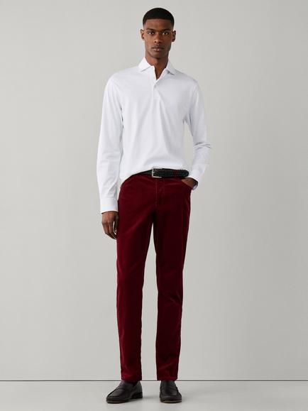 Hackett London Trinity Regular Fit 5 Pocket Pigment Corduroy Trousers, Oxblood Red - view 2, Oxblood Red