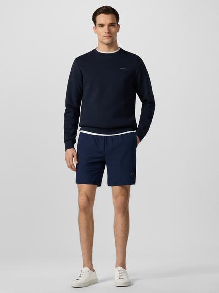 Hackett London Sport Essential Crew Neck Cotton Blend Sweatshirt, Navy - view 2, Navy