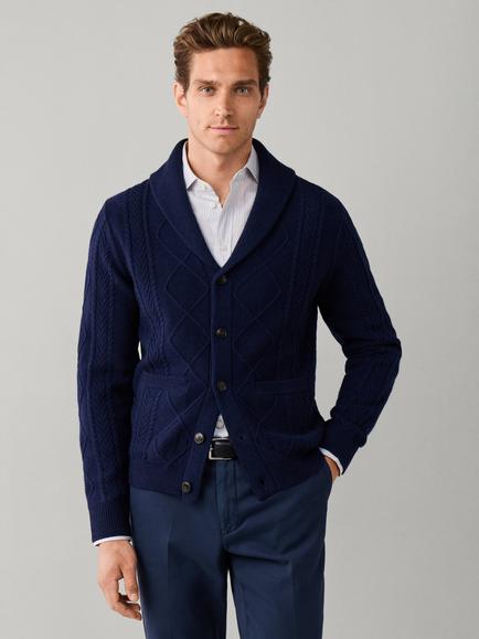 Hackett London Cable Knit Shawl Wool Cashmere Blend Cardigan, Old Navy, Old Navy