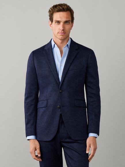 Hackett London Single Breasted Jersey Blazer, Navy, Navy
