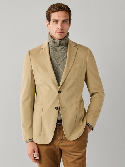 Hackett London Brushed Cotton Twill Blazer, Natural Beige, Natural Beige