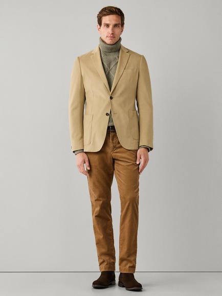 Hackett London Brushed Cotton Twill Blazer, Natural Beige - view 2, Natural Beige