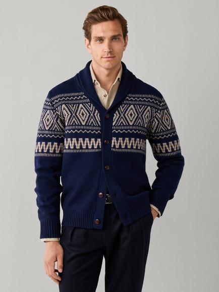 Hackett London Fair Isle Shawl Wool Cashmere Blend Cardigan, Old Navy, Old Navy