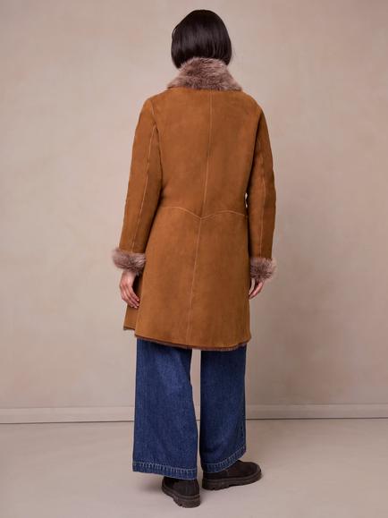 Celtic & Co. Sheepskin Toscana Trim Coat, Honey - view 2, Honey