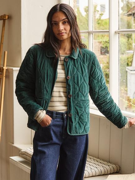 Celtic & Co. Quilted Corduroy Jacket, Teal, Teal