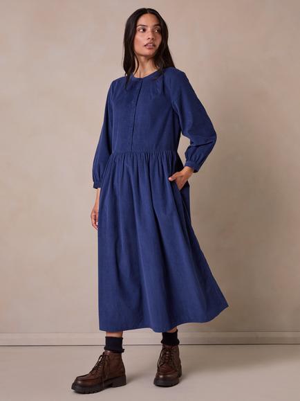 Celtic & Co. Baby Corduroy Midi Dress, Blue - view 2, Blue