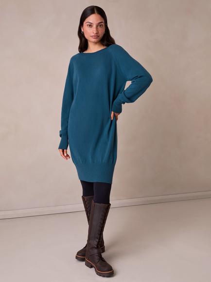 Celtic & Co. Geelong Wool Slouch Dress, Teal, Teal