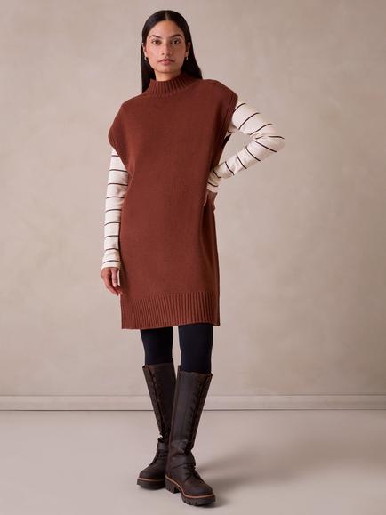Celtic & Co. Pure Merino Wool Tunic Dress, Rust, Rust
