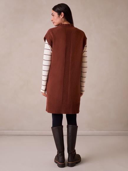 Celtic & Co. Pure Merino Wool Tunic Dress, Rust - view 2, Rust