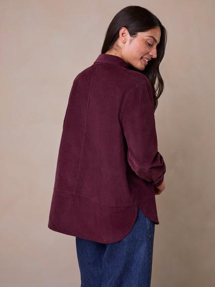 Celtic & Co. Baby Corduroy Shirt, Plum - view 2, Plum