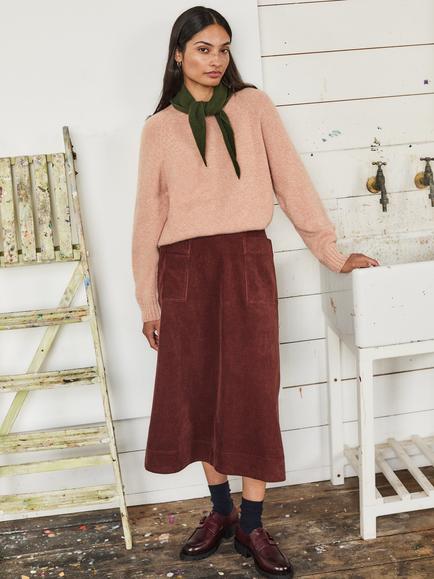 Celtic & Co. Supersoft Weekend Wool Crew Neck Jumper, Peony Marl - view 2, Peony Marl